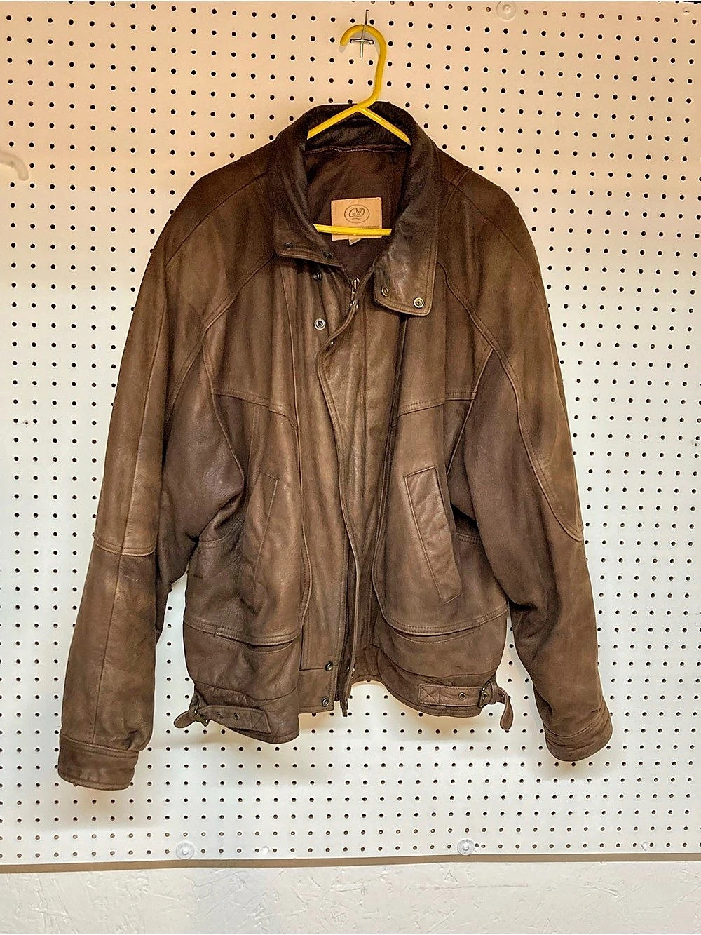 Georgetown Leather Design Men's Brown Leather Bomber g the Jacket XL torn lining